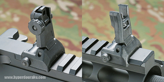 フリップアップフロント、リアサイト