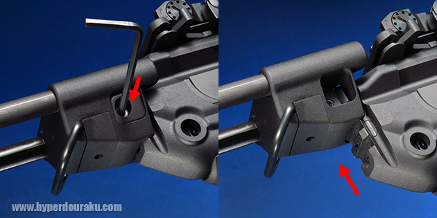 ストックを上に取り外す