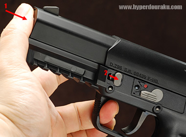 スライドの分解　テイクダウン