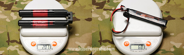 バッテリー重量比較