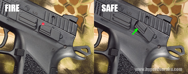 スライドストップレバーとセフティ