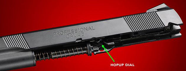 スライドとホップアップ調節ダイアル