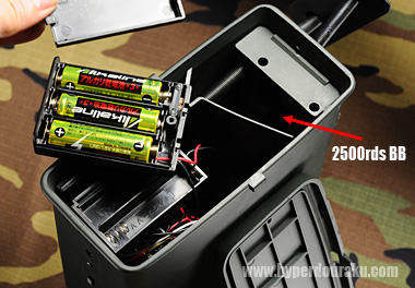 2500発のBB弾をジャラジャラと流し込む