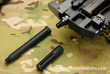 アウターバレルとフラッシュハイダー