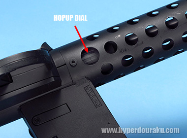 ホップアップの調節ダイヤル