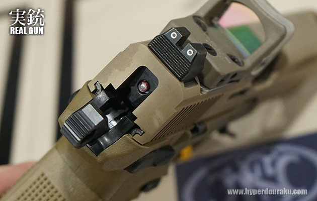 実銃のリアサイト周り