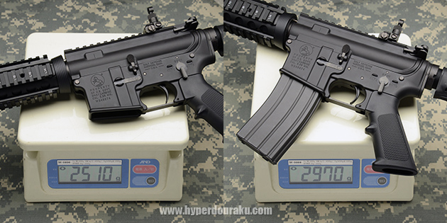 空のマガジンを装着して2,970g