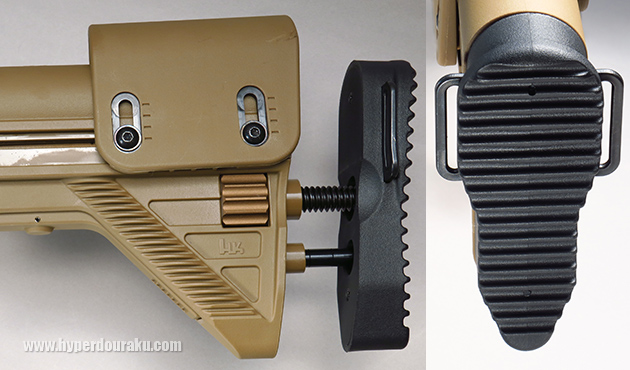 チークパッド、バットプレート調節