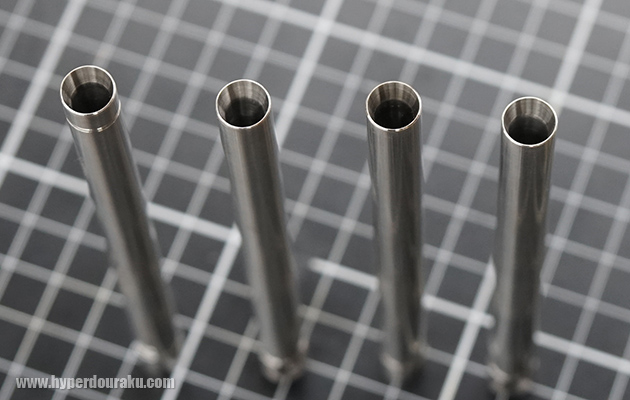 マズル側に深いテーパー