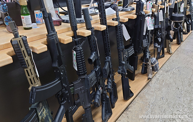 レジ周りにエアガン