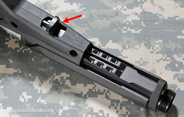 伸縮はストック下のレバー