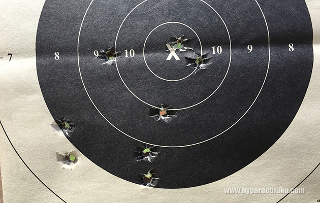 M1911A1 による 25yd からの結果