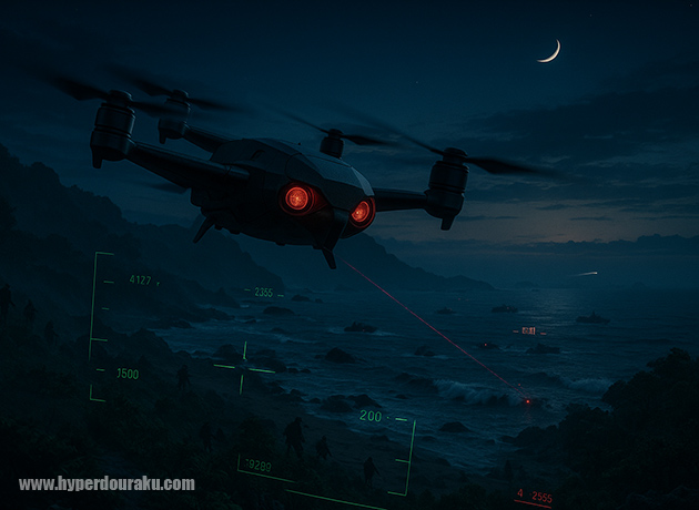 小型偵察ドローン〈フクロウ〉が敵を補足