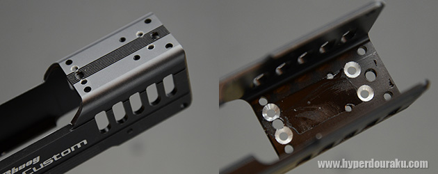 アキュコンプ側に穴あけ加工が必要