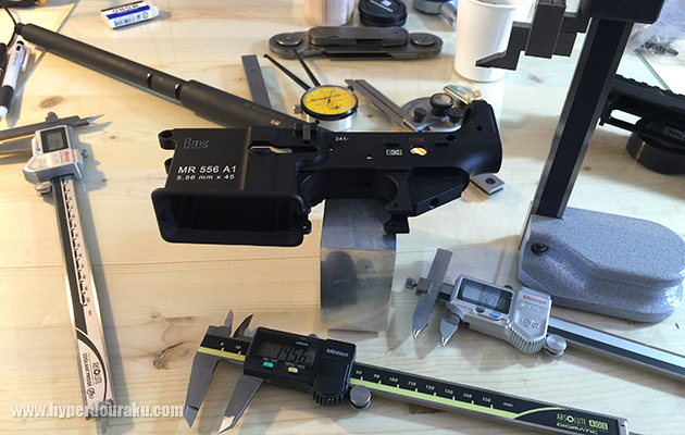 レシーバーを採寸