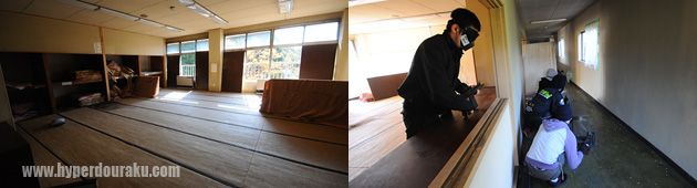 校舎内でサバゲー