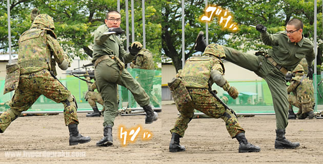 強力な回し蹴りが炸裂