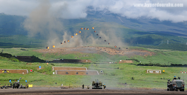 富士山を描く同時弾着