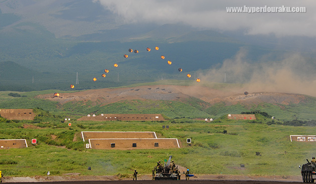 富士山を描く同時弾着