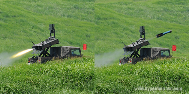 中距離多目的誘導弾の発射シーン