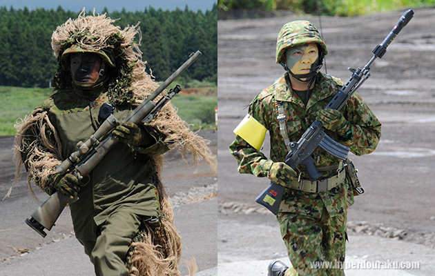 対人狙撃銃と、06式小銃てき弾