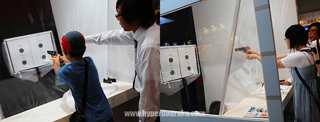 排莢式ガスガンの射撃