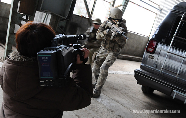 ラストの決戦シーンの撮影中