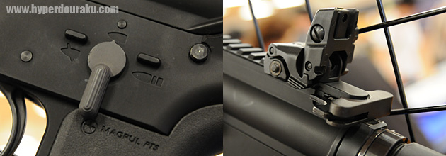 セレクター刻印 リアサイトにはMBUS