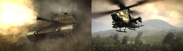 実在の武器や戦闘車両を使い、本物さながらの戦争を体感