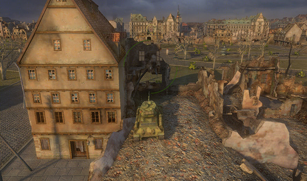 建物の陰に潜んで索敵