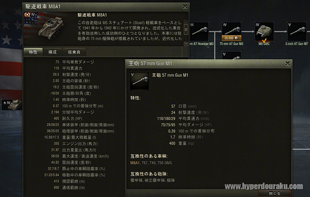 徹甲弾の貫通力が110mm