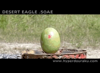 50AEでスイカを撃って