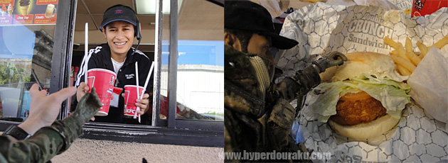 ケンタッキーのドライブスルー　チキンフィレサンド