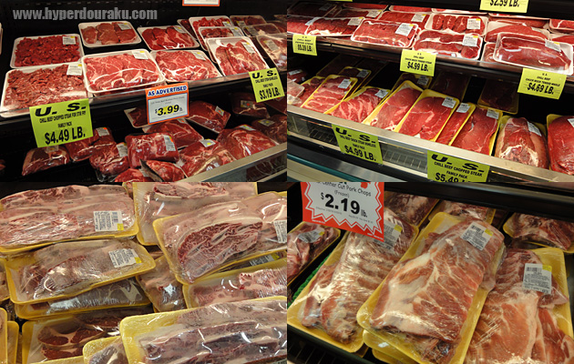 スーパーには大量の生肉が