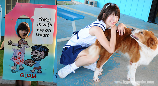 顔出し看板や、ワンコと戯れたり