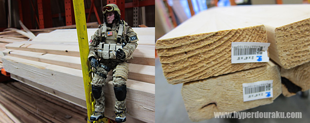 2×4の8フィート(96インチ)長の木材