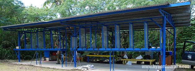 亜熱帯のジャングルの中にあるシューティングレンジ