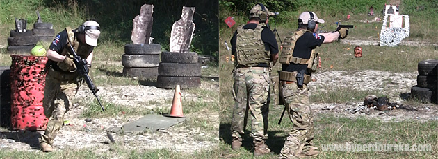 素早く腰のハンドガンに切り替え