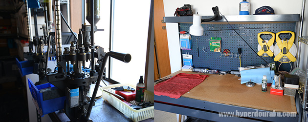 リロードマシンや銃の分解組立用デスク