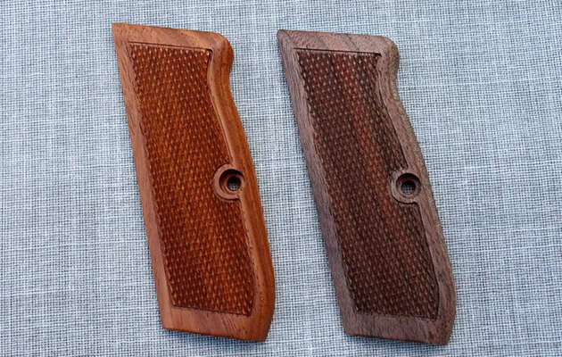 素材はウォールナット、カリン材