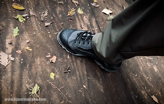 コンパネに落ち葉