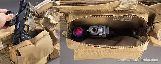 ダットサイト付きのハンドガンまでスッポリ収納