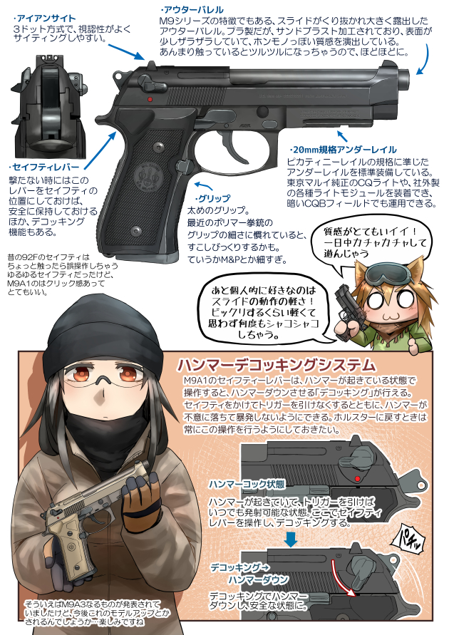 エアガンレビュー イラストれーてっど: 東京マルイ ガスガン M9A1 2