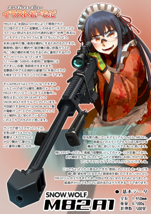 エアガンレビュー イラストれーてっど: SNOW WOLF 電動ガン M82A1 1