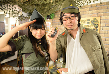 ミリタリーなコスプレをしたお客様