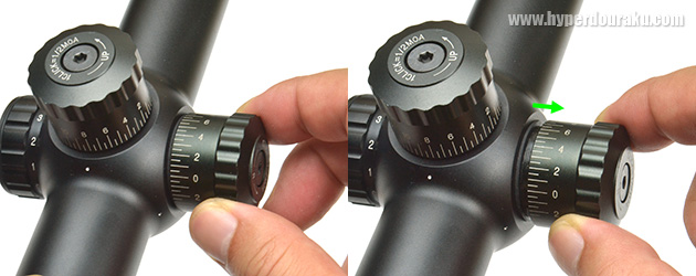 エレベーション/ウインデージ調節ノブ