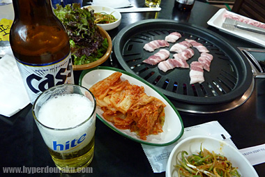 サムギョプサルとビール