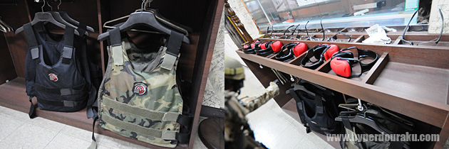 ボディアーマーとイヤマフ