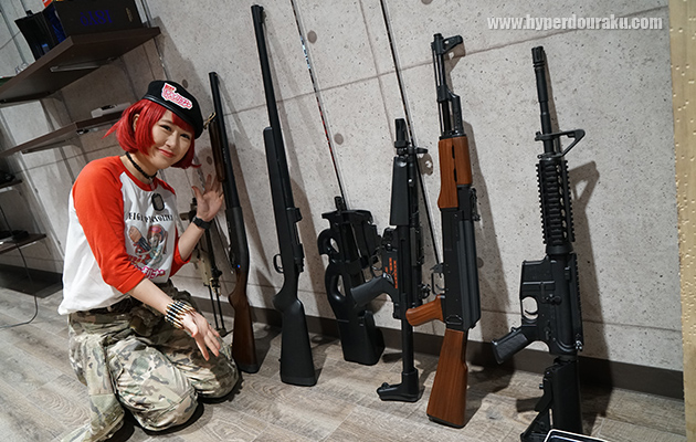 長物は電動ガン、ボルトアクションライフル