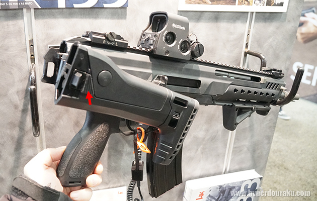 ストック根元のボタン